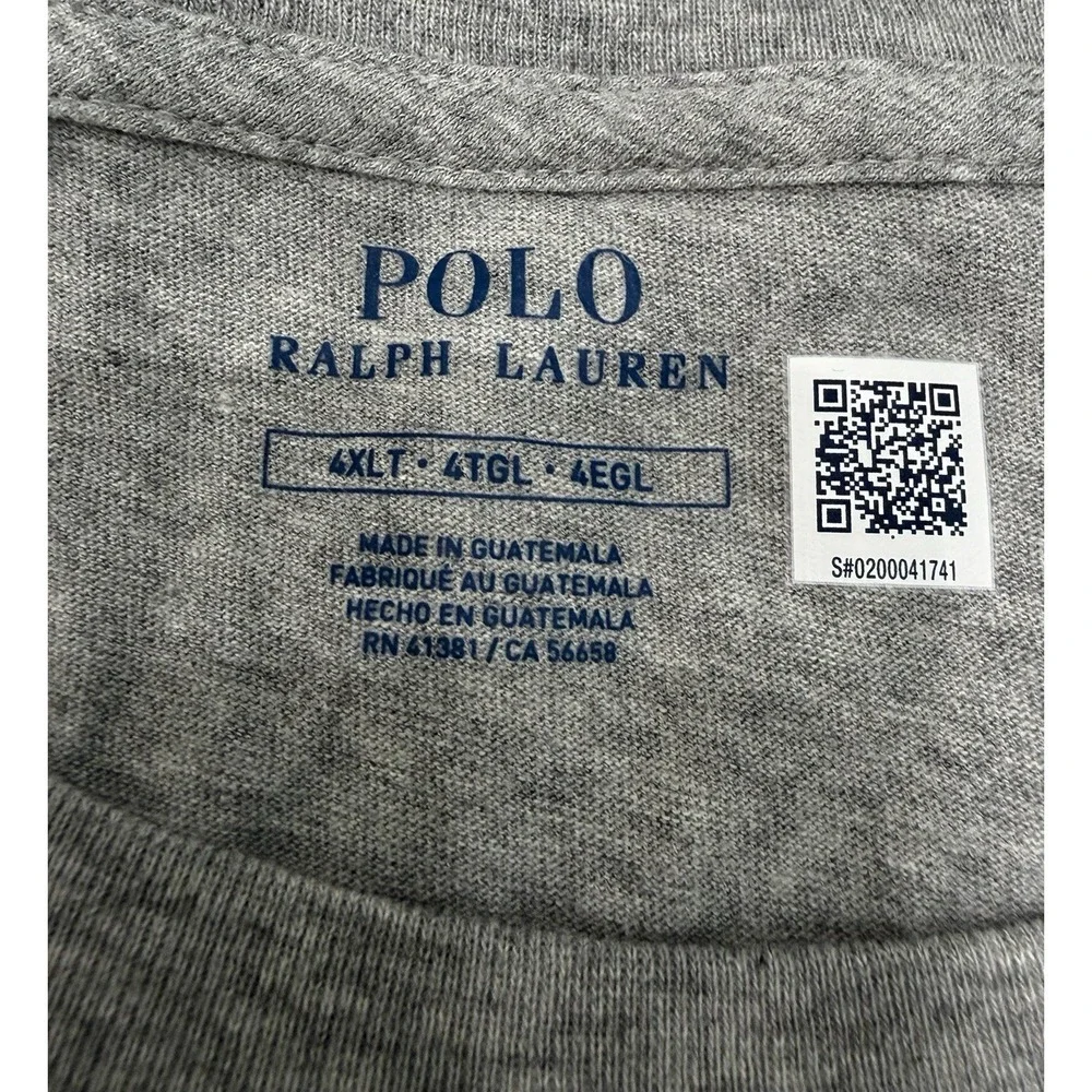 Polo Ralph Lauren M Print Shop Graphic Logo T-Shirt Grey 4XLT NWT